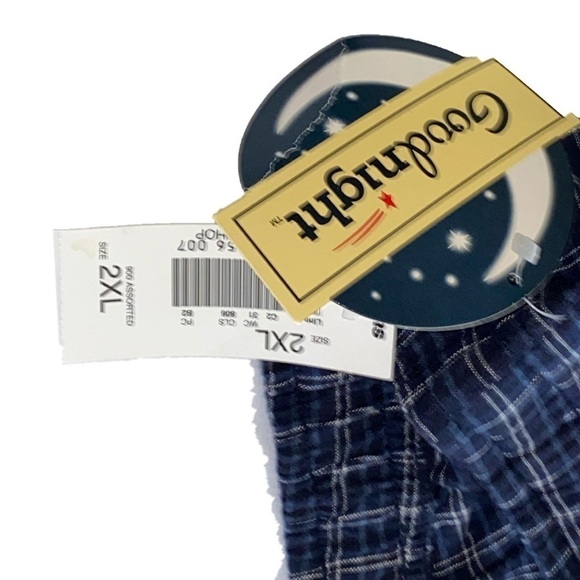 NWT — Sears Vintage Goodnight Blue and White Plaid Pajama Pants in Size 2XL - Picture 3 of 6